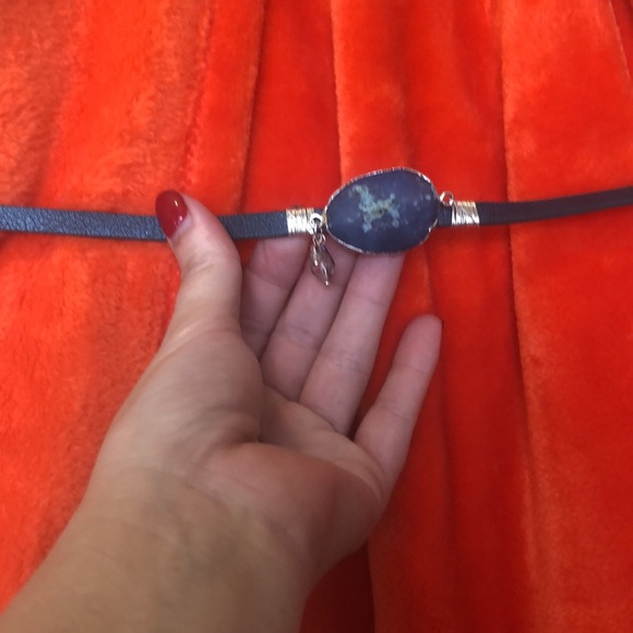 NWT Turquoise Boho Style Leather Belt With Stone - Picture 4 of 14